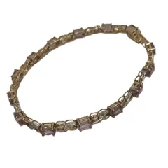 vintage 9ct gold amethyst&diamond bracelet