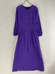 【お値引き交渉大歓迎】未使用 Maison Olga 2 パープル ノーカラーロングワンピース