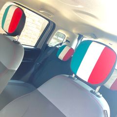No.395 FIATパンダ専用　ヘッドレストカバー　5点セット　ハンドメイド