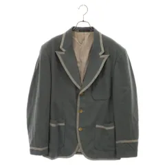 Yohji Yamamoto POUR HOMME (ヨウジヤマモト プールオム) 80S 丸文字タグ ピークドラペル 3B シングルテーラードジャケット グリーンのサムネイル