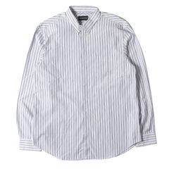 エンポリオアルマーニ ストライプ スナップダウン 比翼ボタンシャツ 近年モデル