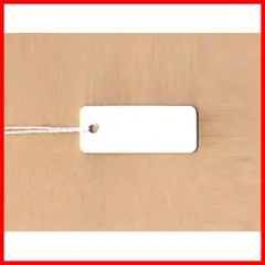 白無地タグ（値札）140（10×25mm・白糸）/500枚のサムネイル