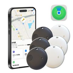 【Apple認証 技適マーク取得】スマートタグ 6個セット iPhone GPS 紛失防止タグ スマートトラッカー Apple Find My対応 キーファインダー 薄型軽量 迷子防止 ペット 鍵 財布 ブラック ホワイト