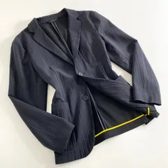 53a17 イタリア製 JIL SANDER ジルサンダー テーラードジャケット シングルボタン 48 ブラック メンズ 異素材切替 上着のサムネイル