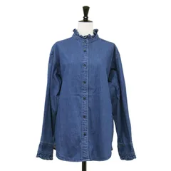 JOURNAL STANDARD relume ジャーナルスタンダード シャツ ブルー サイズ:FREE | 23秋冬 デニム フリル ブラウス / シャツ | 長袖 スタンドカラー コットン | トップス 羽織り【レディース】【中古】