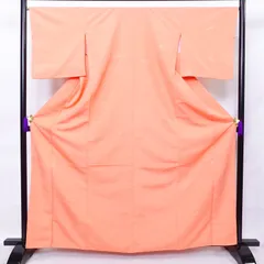 中古 色無地 ポリエステル 古典柄 袷仕立て 身丈163.5cm 裄丈67cm 着物 ピンク