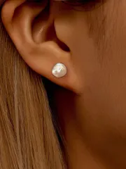 ジュエリー レディース イヤーアクセサリー 1ペア フレンチレトロ 925 スターリングシルバー 淡水バロックパール ピアス、シンプルで上品な万能ブライダルピアス、ウェディングジュエリーギフト