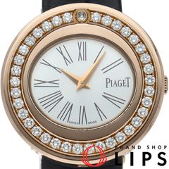 Piaget Possession Women's Watch with Diamond Bezel, G0A35088/P10402, 18K Gold, Leather, Silver Finish
