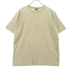 Lee リイ ワンポイント刺_ 半袖 Tシャツ M ベージュ メンズ 古着