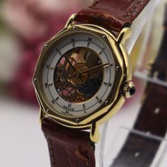 値下げ　レビュートーメン レディース手巻き腕時計【裏蓋スケルトン.稼働品】 稼動品レビュートーメンスケルトン 3Pダイヤ手巻き腕時計レディース