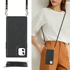 Cavor iPhone11対応スマホ ケース肩掛け 首かけ 斜めがけショルダーケースiPhone11 手帳型ケース スマホケースiPhone11 case【RFID機能】iPhone11 財布型ケース上質PU【マグネットダブルデザイン】iPhone11  0