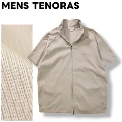 メンズ ティノラス MENS TENORAS 半袖 フルジップ シャツ スタンドカラー 立ち襟 刺繍 ワンポイント ロゴ L グレー カジュアル ウェア タウンユース エレガント 紳士 メンズのサムネイル