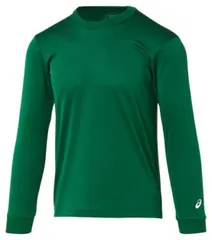 asics アシックス LS TOP ダークグリーン M 2063A227 301 | スポーツ スポーツウェア バスケットボール トップス ゲームシャツ ロングスリーブ シャツ 長袖 吸汗速乾 ユニセックス スポーツ用品 グッズ ベーシック ワンポイント