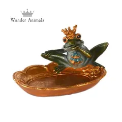 フロッグトレイ 37351 かえる 小物入れ トレイ かえるの王様 クラウン 冠 アリス 不思議 ロマンティック メルヘン かわいい ゴールド アンティーク