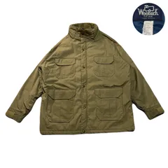 Woolrich ウールリッチ MountainJacket マウンテンジャケット Thinsulate シンサレート 紺タグ 80s USA製 ZipUp ジップアップ Polyester ポリエステル Cotton コットン Beige ベージュ XL