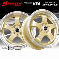 ステルスレーシング K36　16x6.0/6.5J　前後異幅＆スーパーディープ2段リム!! チューニング軽四用ホイール4本セット