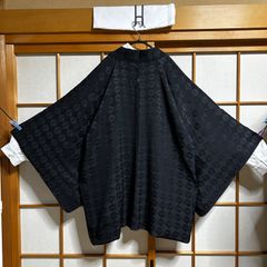 羽織のみ｜黒地 竹柄　幾何学文様 シックで大人な印象のメンズ羽織　和風 和モダン 和モード 和洋折衷 和洋ミックスコーデ ビッグシルエット カジュアル 上着 インナー別売り