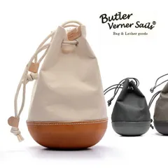 バトラーバーナーセイルズ Butler Verner Sails モールドレザー巾着ショルダー 巾着 巾着袋 アウトドア キャンプ JA-2141 ポーチ 巾着型 ミニポーチ メンズ レディース ブランド キャンバス 帆布 牛革 栃木レザー 日本製 カジュアル