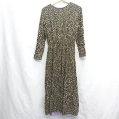 ◇ ⊇ ROPE PICNIC ロペピクニック 花柄 長袖 ロング ワンピース サイズ40 ブラック系 レディース E  【1409100040265】