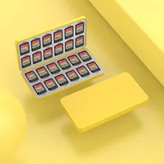 ☆ イエロー ☆ Switch カード ケース 収納 switch ソフト ケース 収納 ゲームソフト 収納ケース ゲームカードケース ソフトケース カードケース 保護ケース 24枚 大容量 傷防止 防塵 薄型 コンパクト スリム アウトドア 旅行 任天堂