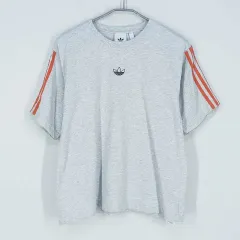 adidas(アディダス) レディース ロゴ刺繍 半袖T ホワイトメランジ ( HU39600 )