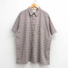 XL/古着 半袖 シャツ メンズ 00s 大きいサイズ ロング丈 コットン ボタンダウン オレンジ他 チェック 25may17 中古 トップス