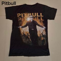 27 Pitbull☆古着/バンド・ロック・フォト・音楽系・HIPHOP・レゲエTシャツ/半袖/黒色