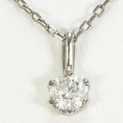 K10WG　ネックレス　necklace　ダイヤ　0.10　総重量約0.9g　約39cm