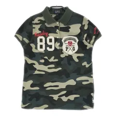 サイズ：0 PEARLY GATES パーリーゲイツ  半袖ポロシャツ ワッペン 迷彩 カモフラ柄 カーキ系 [240001758041]# ゴルフウェア レディース ストスト