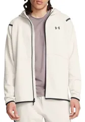 【送料無料】 アンダーアーマー メンズ パーカー・スウェット アウター Under Armour Men's Unstoppable Fleece Full-Zip Hoodie Summit White/Black