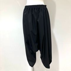 JI-P029 ジュンヤワタナベ コムデギャルソン JUNYA WATANABE COMME des GARCONS ウールギャバ 裾紐付きサルエルパンツ 黒 Mサイズ 2022年S/S