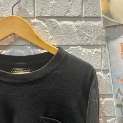 古着 L Dickies 黒　胸ポケット付き　ロングTシャツ