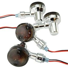 【在庫処分】オフロード アメリカン ストリート ミニモト スモークxメッキ Z2 バイク 汎用 ミニ 4個 ウインカー GS Ager