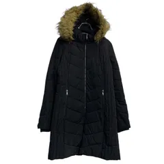 TOMMY HILFIGER ダウン中綿ジャケット レディース M ブラック トミーヒルフィガー ジップアップ ファー 古着卸 アメリカ仕入 a611-6577