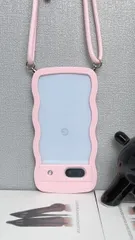 【在庫セール】デザイン ウェーブ 取り外し き調節可能 スマホケース 耐衝撃性 縄掛けケース 首掛け スGoogle 肩がけ ワイヤレス充電対応紐付き Pixel Pixel ケース ソフトシェル 7A 7A 波状エッジ 用 ピクセル7A おしゃれケースグーグ