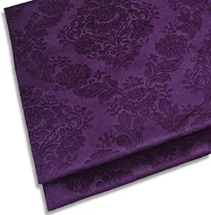moonfarm ヨーロピアン・ジャガード ベロア 生地 幅約1.5mx1m 花柄 手芸( パープル)