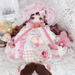 カントリードール♡ハンドメイド♡お人形♡ピンク小花柄♡ 0_3753daa310bf4414b471d52be44b