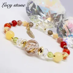 31.天然石 パワーストーン ブレスレット 数珠 15cm ルチルクォーツ ペリドット シトリン ガーネット アラゴナイト レッドアゲート カーネリアン スモーキークォーツ マザーオブパール 水晶