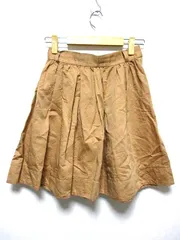 アダムエロペ Adam et Rope' スカート ボトムス 膝丈 フレア 無地 茶 38