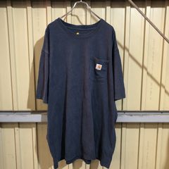 355 Carhartt 半袖 ポケットTシャツ 2XL ネイビー ビッグサイズ カーハート ロゴ 古着卸 アメリカ仕入