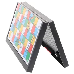 SAFIGLE ヘビとはしご 3D ボードゲーム 折りたたみ磁気盤 21.8×20.4×2cm 軽量182g マルチカラー マグネット駒 親子 家族向け 旅行携帯 1セット