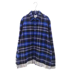 UNIFORM EXPERIMENT (ユニフォームエクスペリメント) 22AW LINE FLANNEL CHECK REGULAR COLLAR BIG SHIRT チェック柄ビッグシルエット長袖フランネルシャツ ブルー UE-222006 長袖シャツのサムネイル