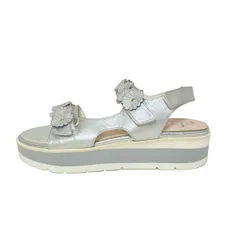 DIANA(ダイアナ) サンダル L レディース - シルバー フラワー(花)/chay collection レザー