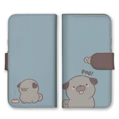 iPhone 17 ケース 手帳型 アイフォン17 スマホケース 携帯ケース パグ ぱぐ 犬 いぬ 動物 アニマル 可愛い かわいい イラスト スマホカバー カラー03