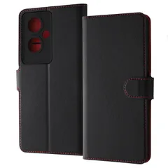 OPPO A79 5G Like standard 耐衝撃 手帳型レザーケース シンプル マグネット/ブラック/レッド