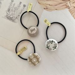 【3個セット】手刺繍ヘアゴム no.106