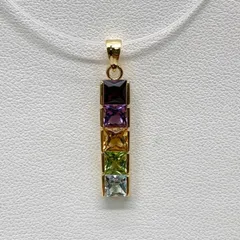 K18 ゴールド アメジスト ペンダントトップ 1.13ct 3連 Z5076