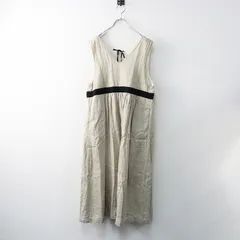 美品 サマンサモスモス Samansa Mos2 SM2 × kazumi マルチリネンジャンスカ F/キナリ リバーシブル ワンピース 刺繍【2400014281743】