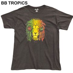 BB TROPICS 海外古着 アニマル ライオン レゲエ フロントプリント ヘッドフォン ストリート ヒップホップ メンズ レディース Tシャツ Lサイズ