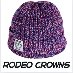RODEO CROWNS レディース・ガールズ　編み込みニット帽　紫ピンク色　サイズ５６cm〜５９cm　キャップ　帽子 [[JJ]]